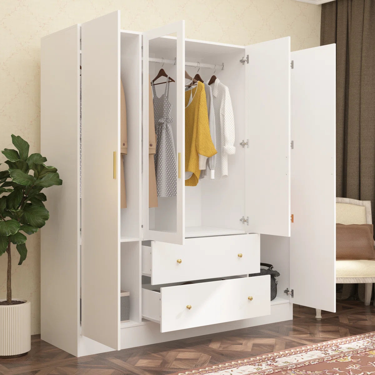 Ragin 70.9'' 4 Door Wardrobe