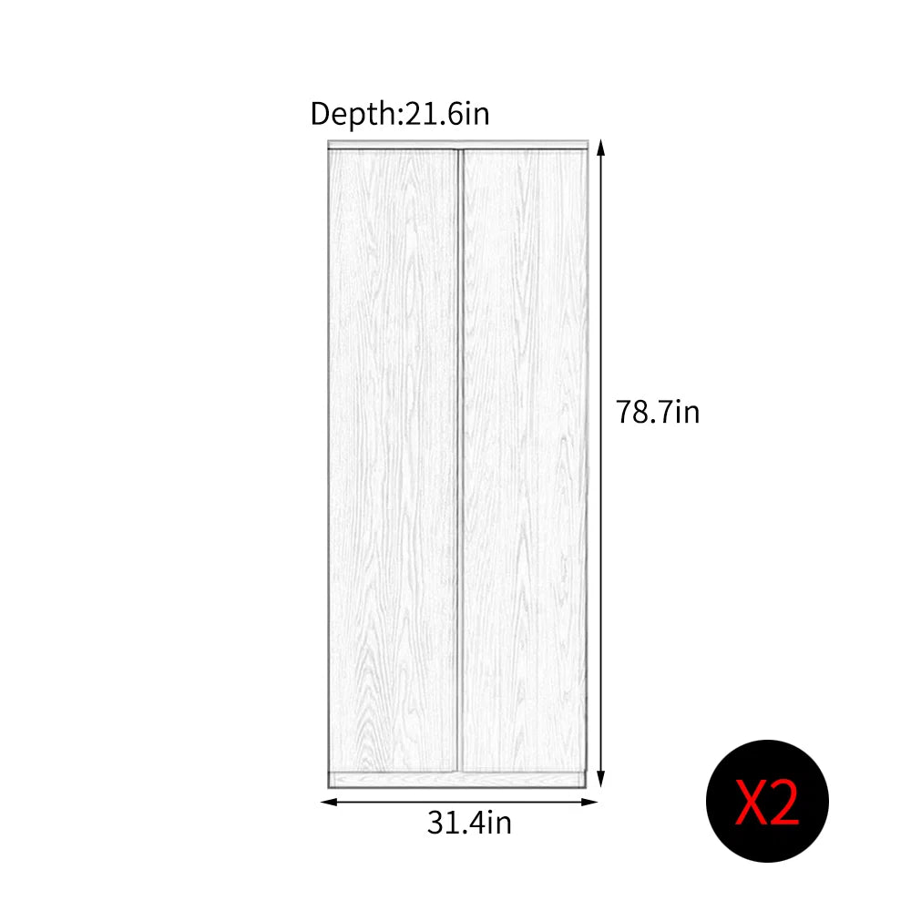 European style modern simple wardrobe (Set of 2)