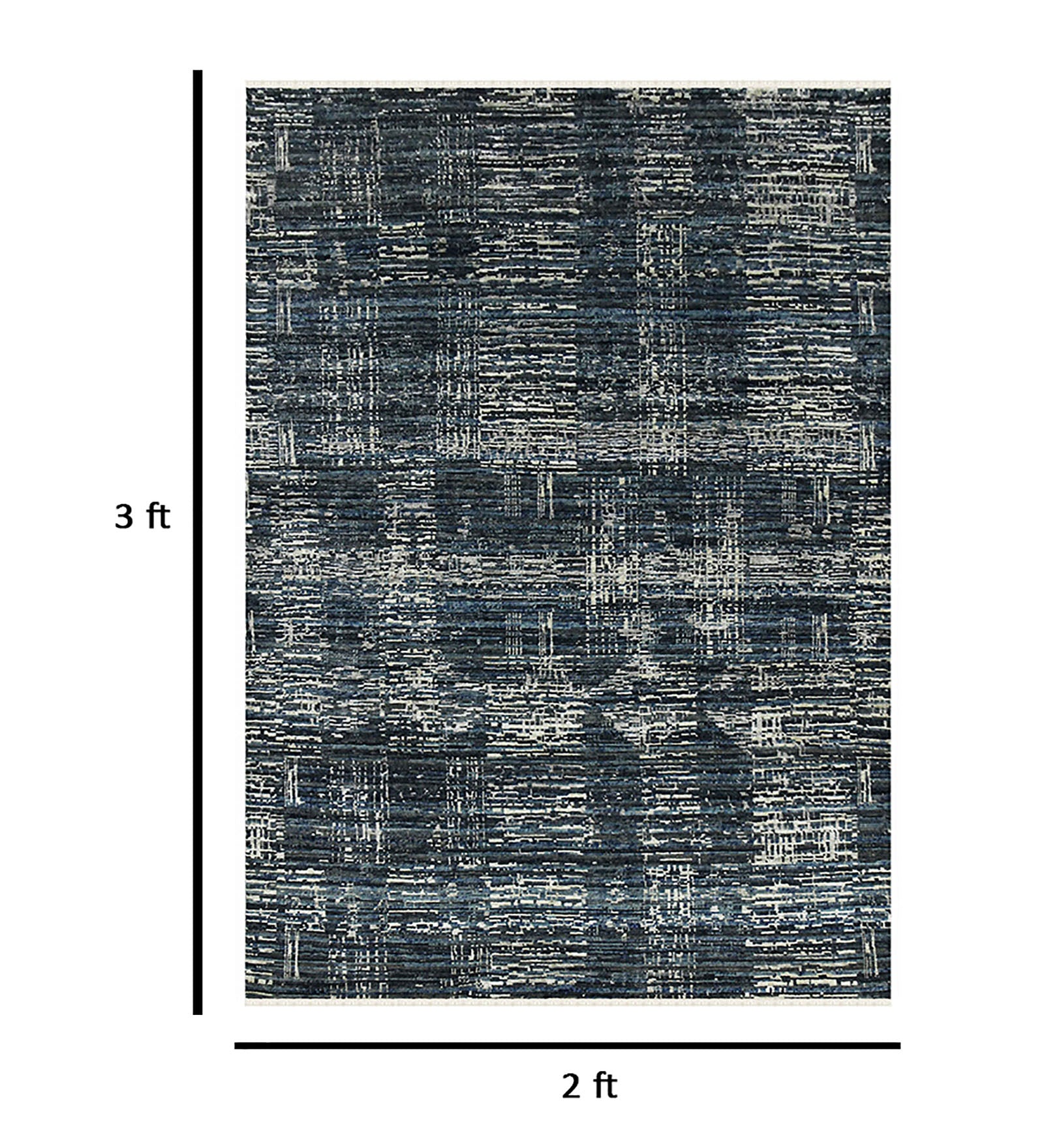 Metropolis Modern Pattern Hand Knotted  Rectangle Anti-Skid Designer Carpet, Prayer Rug For Office Cabins, Small Living Spaces - 2'X3'