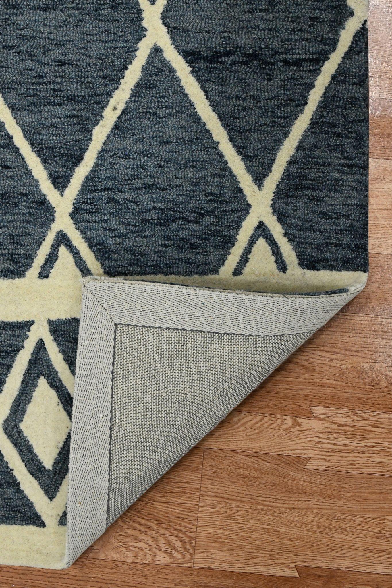 Navy Wool Vista 5x8 Feet Hand-Tufted Carpet - Rug - Ouch Cart 