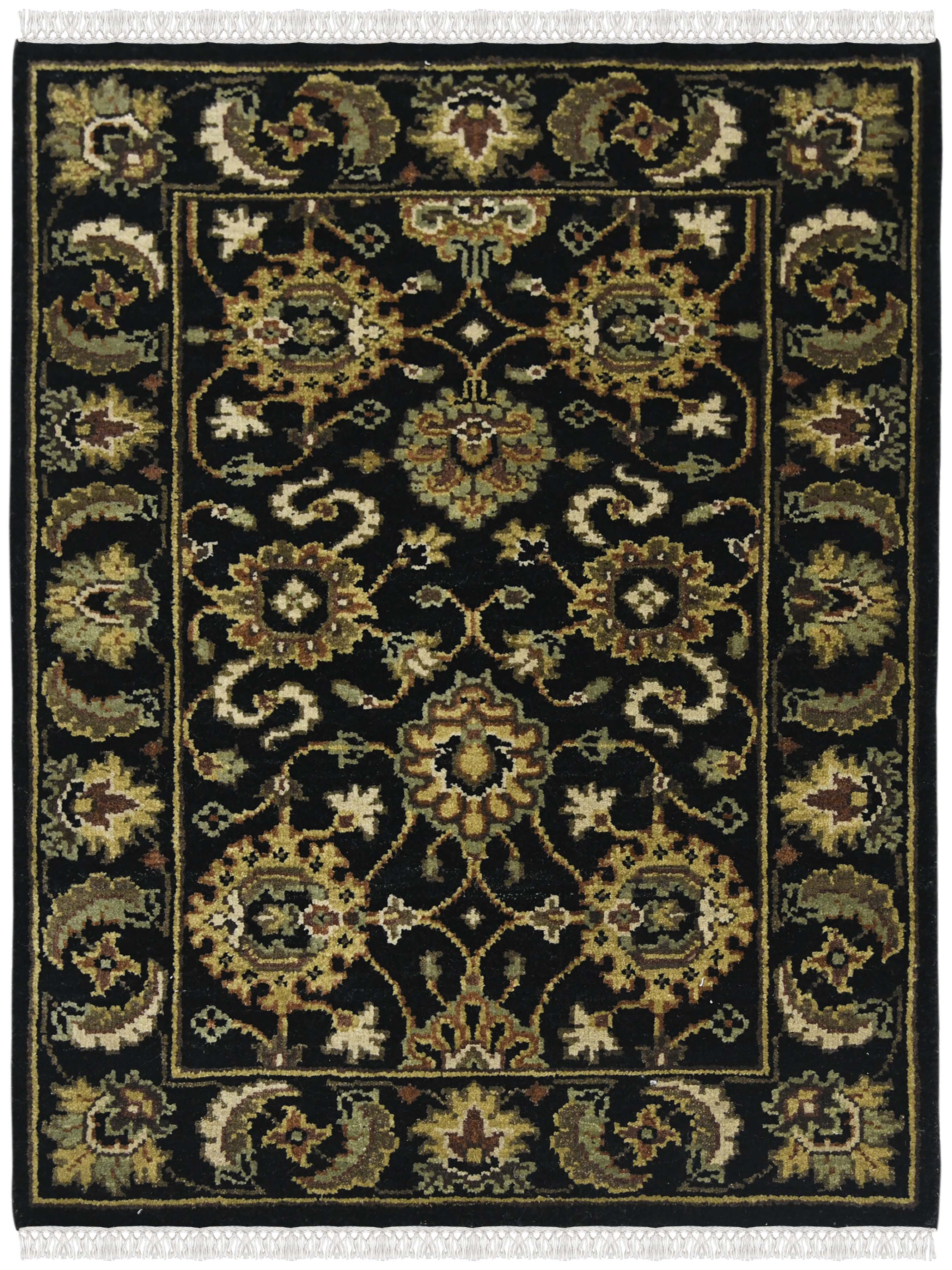 Luxor Classic Pattern Hand Knotted  Rectangle Anti-Skid Designer Carpet, Prayer Rug For Office Cabins, Small Living Spaces - 2'X3'