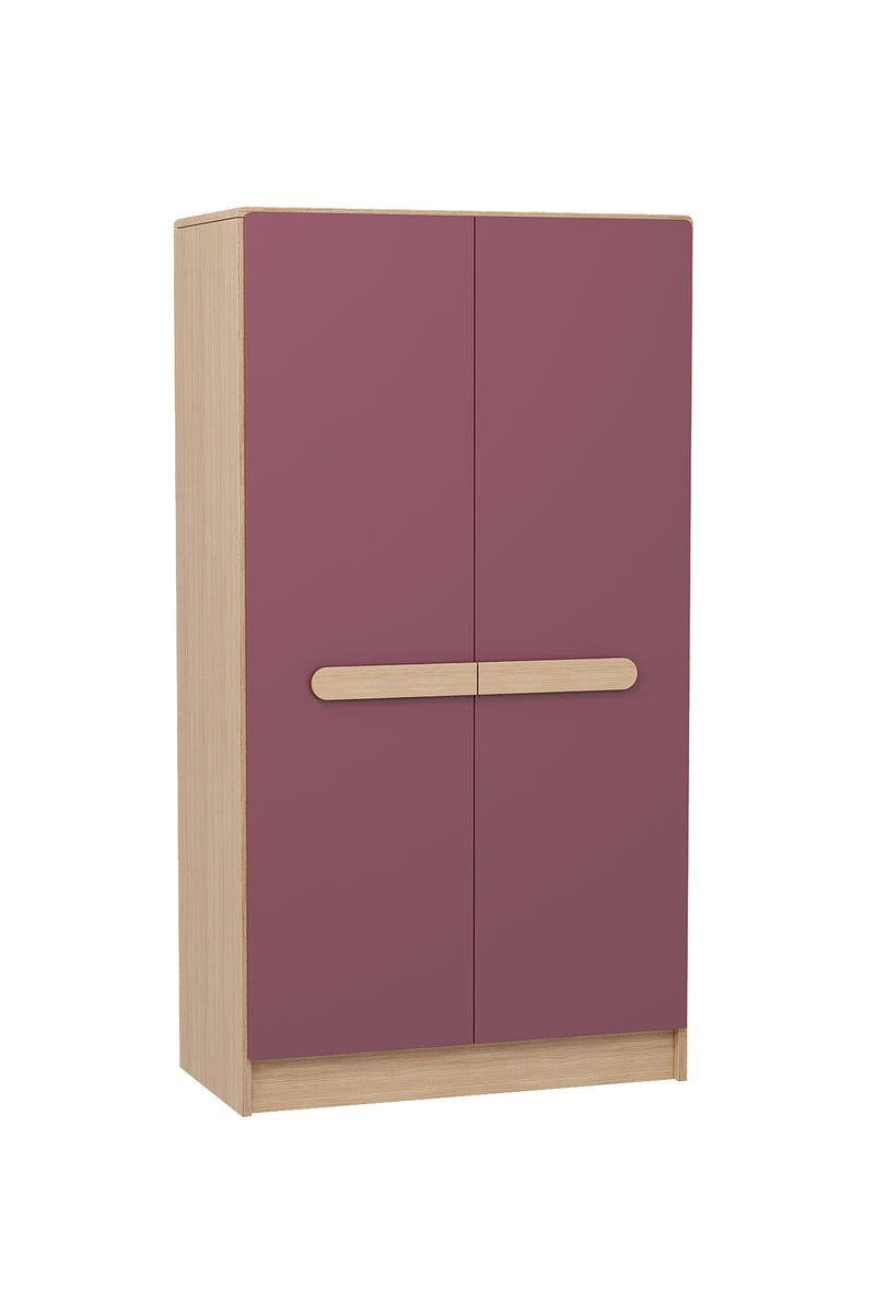 Modern 2 Door Wooden Wardrobe with Adjustable Shelves & Hanging Rail | Multi-Storage Bedroom Almirah