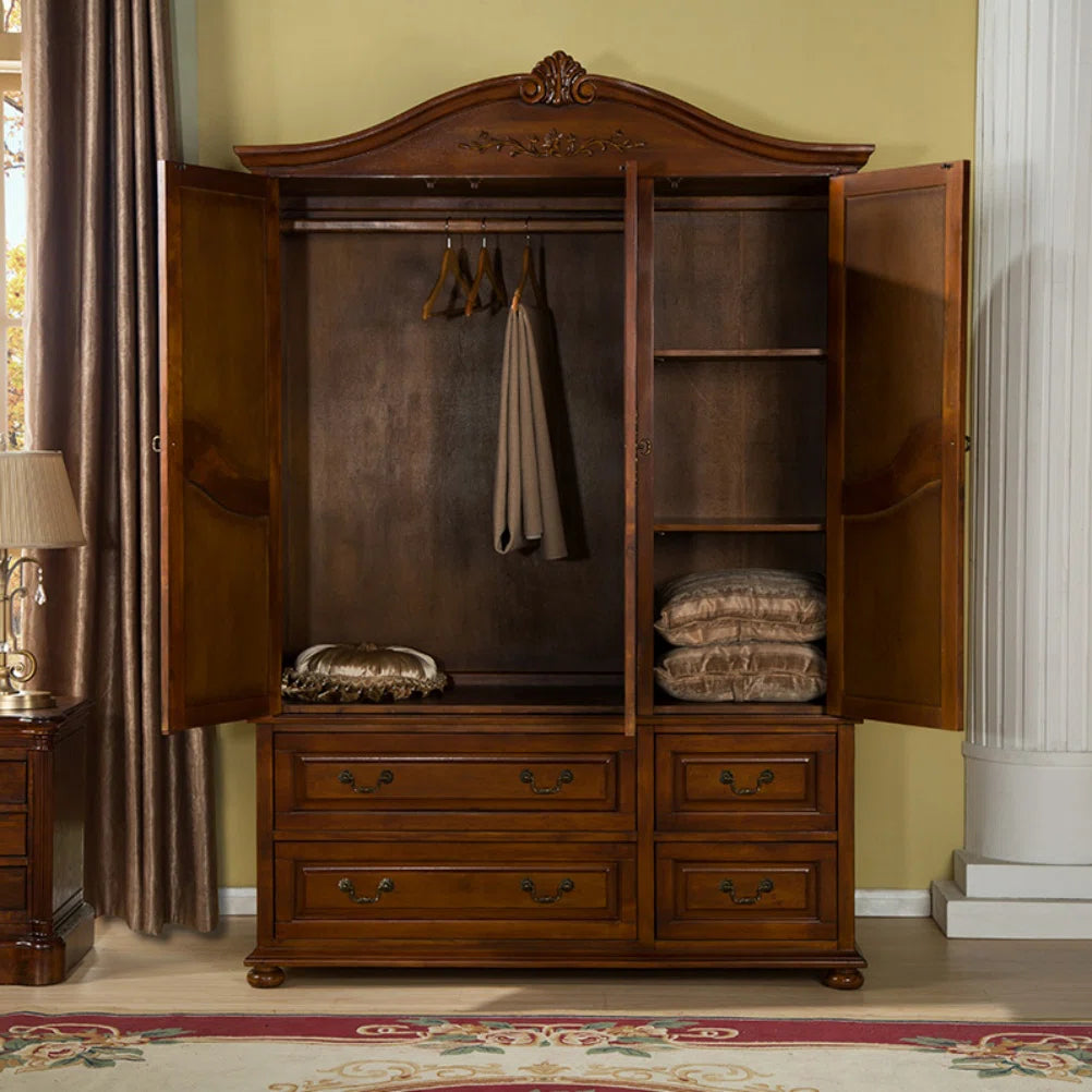 Creative Brown Solid Wood Wardrobe