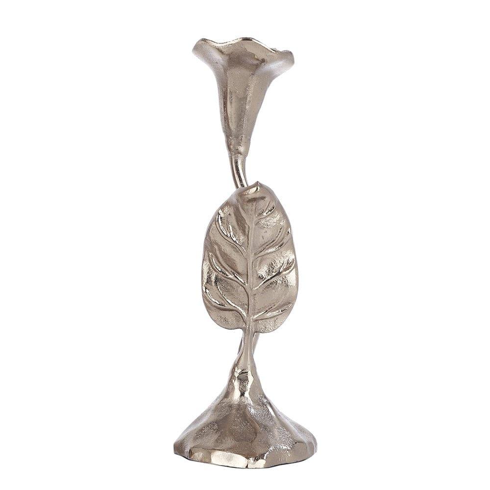 Jules Leaf Candle Holder Small Silver