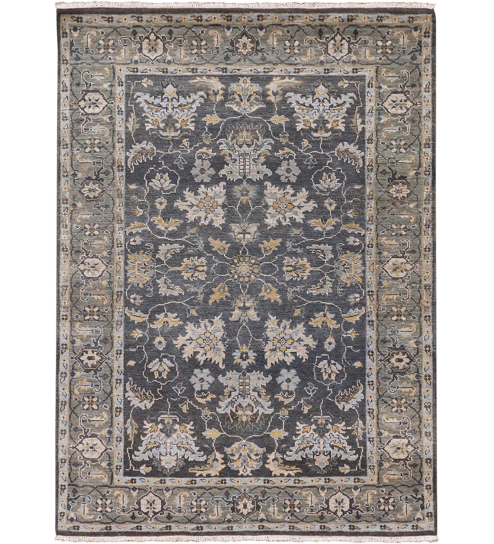 Heritage Traditional Pattern Hand Knotted  Rectangle Anti-Skid Designer Carpet, Prayer Rug For Office Cabins, Small Living Spaces - 4'X6'