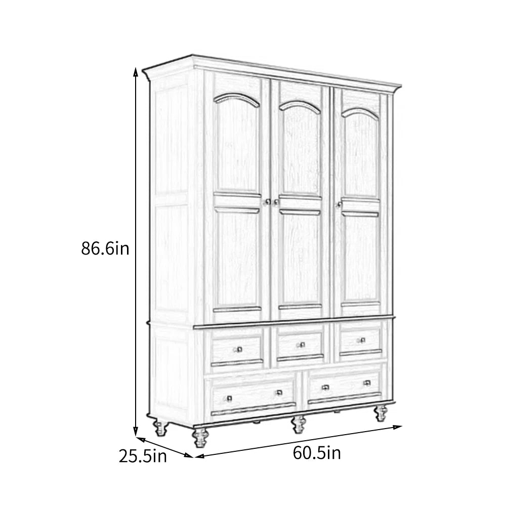 American style retro simple bedroom wardrobe