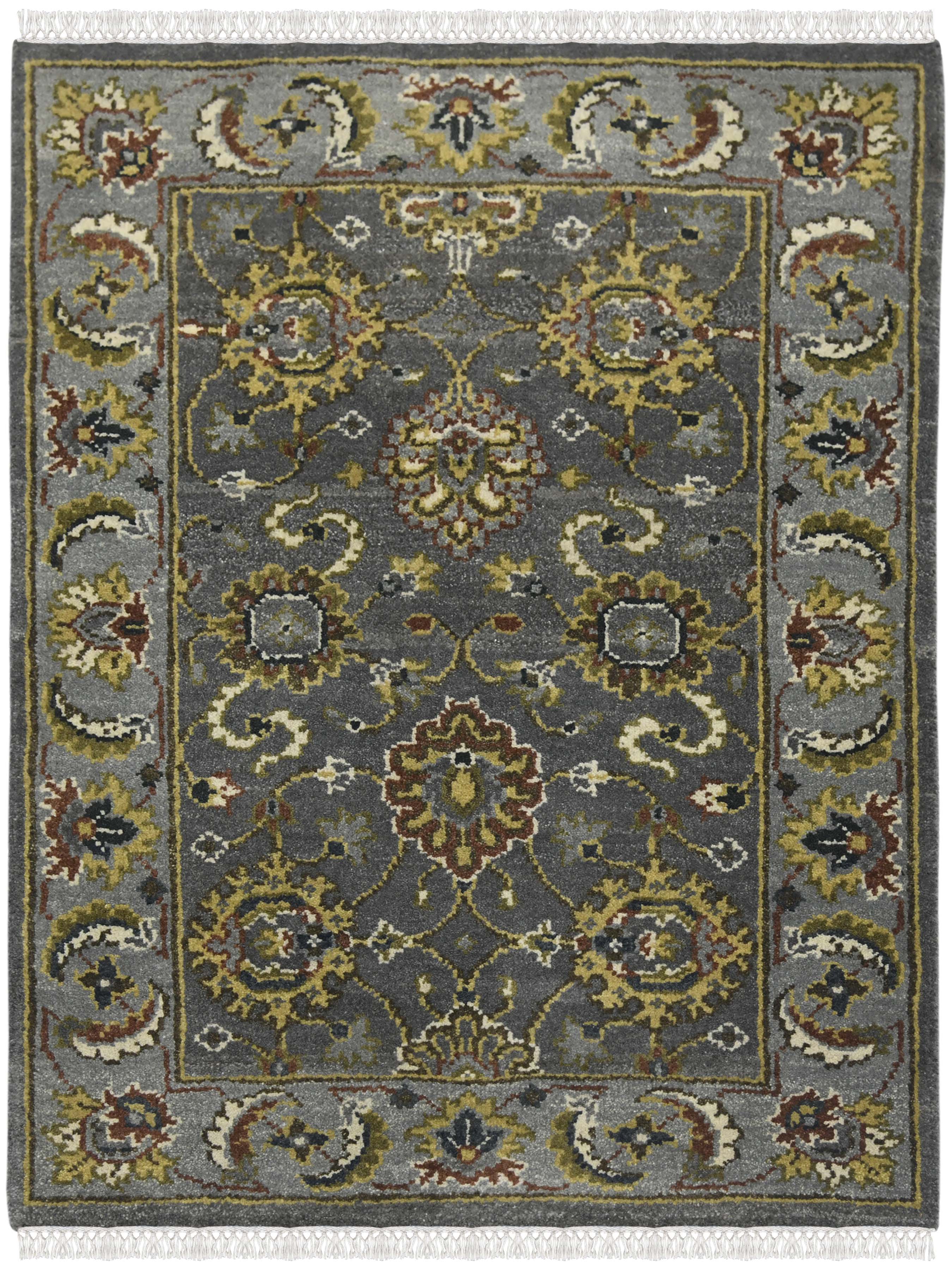 Luxor Classic Pattern Hand Knotted  Rectangle Anti-Skid Designer Carpet, Prayer Rug For Office Cabins, Small Living Spaces - 2'X3'