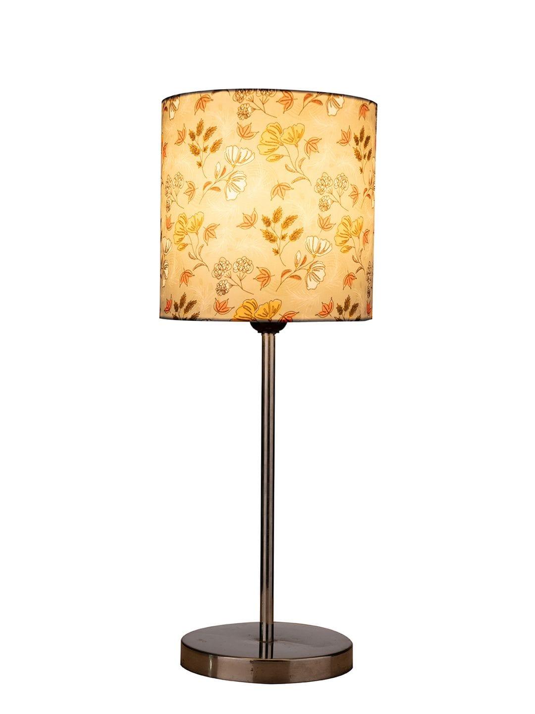 Metal Chrome Finish Lamp with Multicolor Gardenia Shade - Ouch Cart 