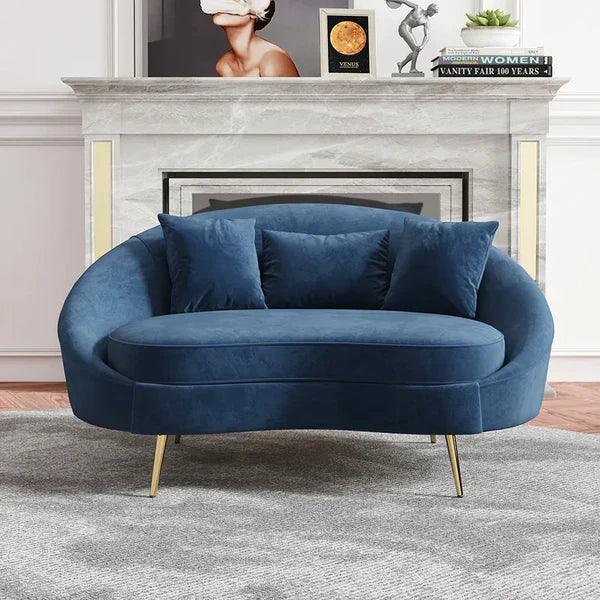 Velvet Curved Sofa Toss Pillow Included - Ouch Cart 