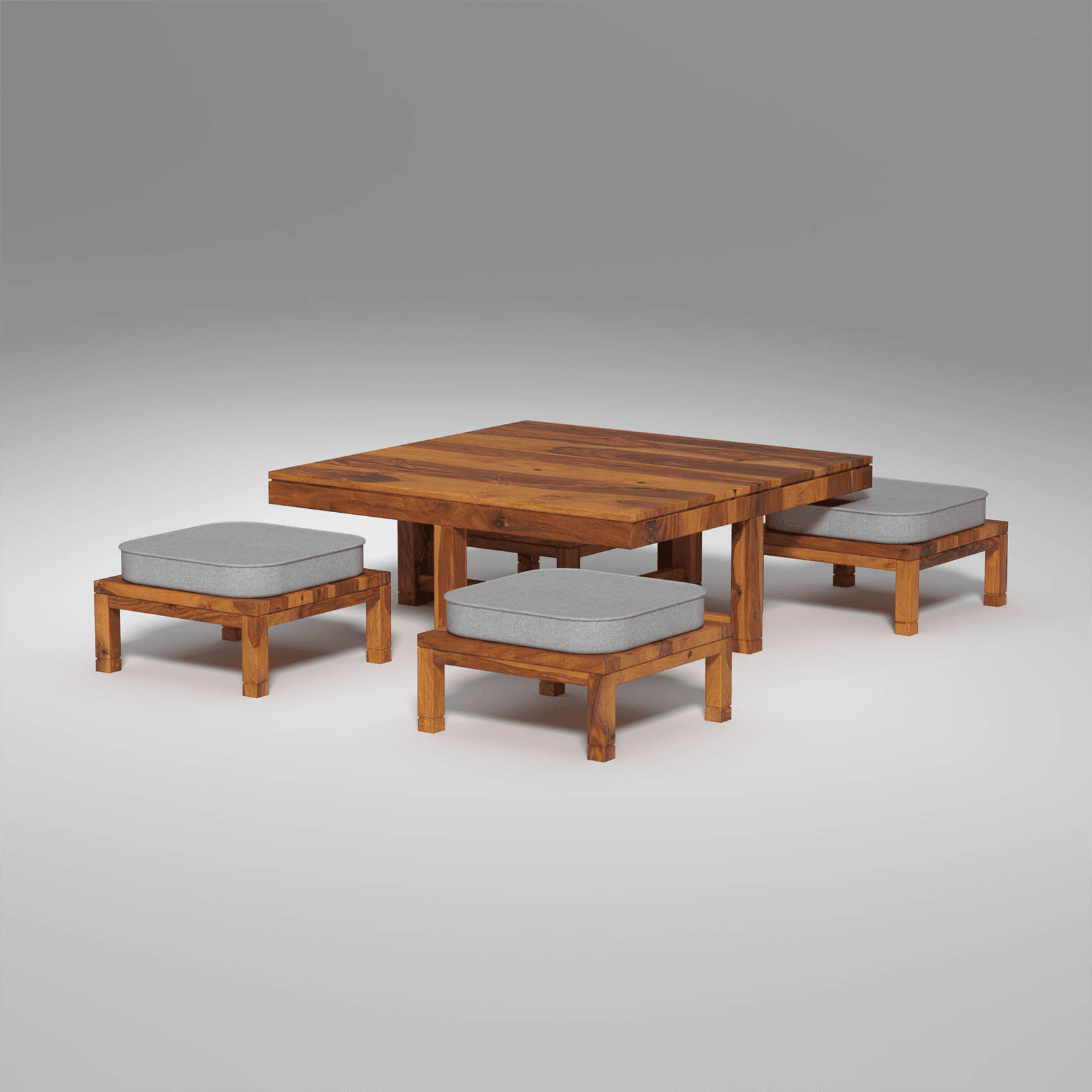 Phin Sheesham Wood Coffee Table in Light Honey Finish