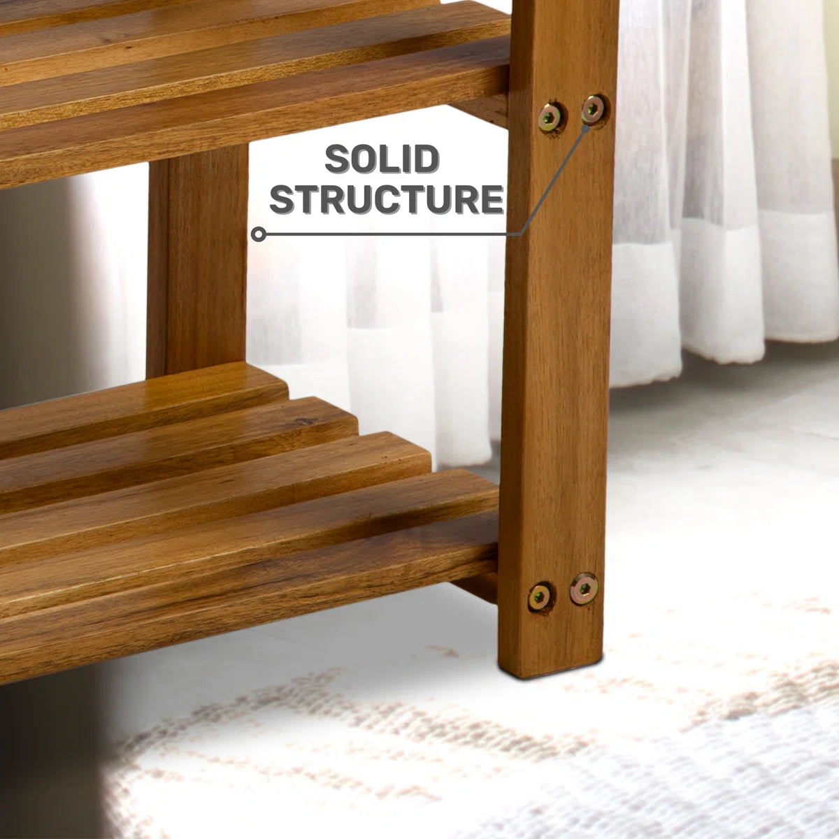 Solid Wood Shoe Rack
