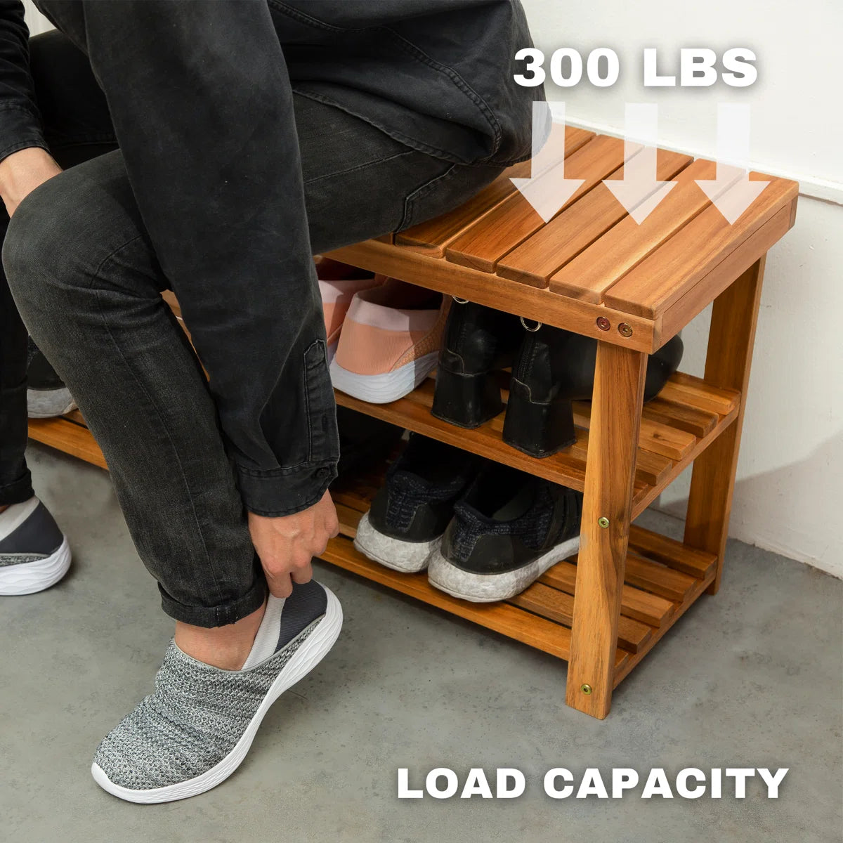 Solid Wood Shoe Rack