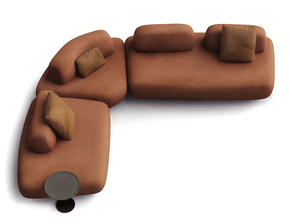 Modern Curved Modular Sofa Set for Living Room | Luxury Upholstered Sectional Couch with Cushions