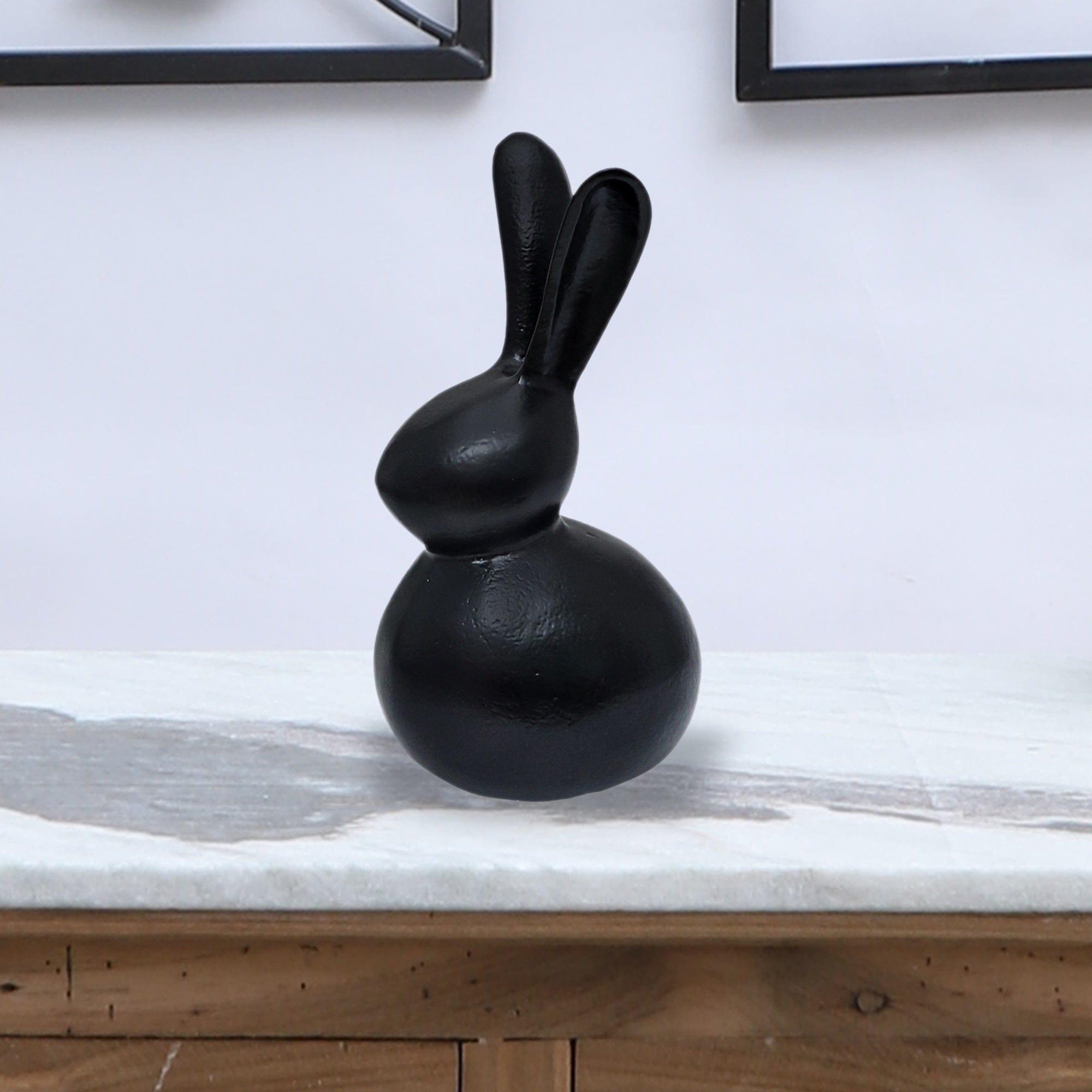 Abstract Hare Sculpture Black - Ouch Cart 