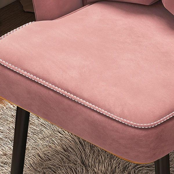 Contemporary Metal Side Chair Home Upholstered Arm Crown Top Back Chair - Ouch Cart 