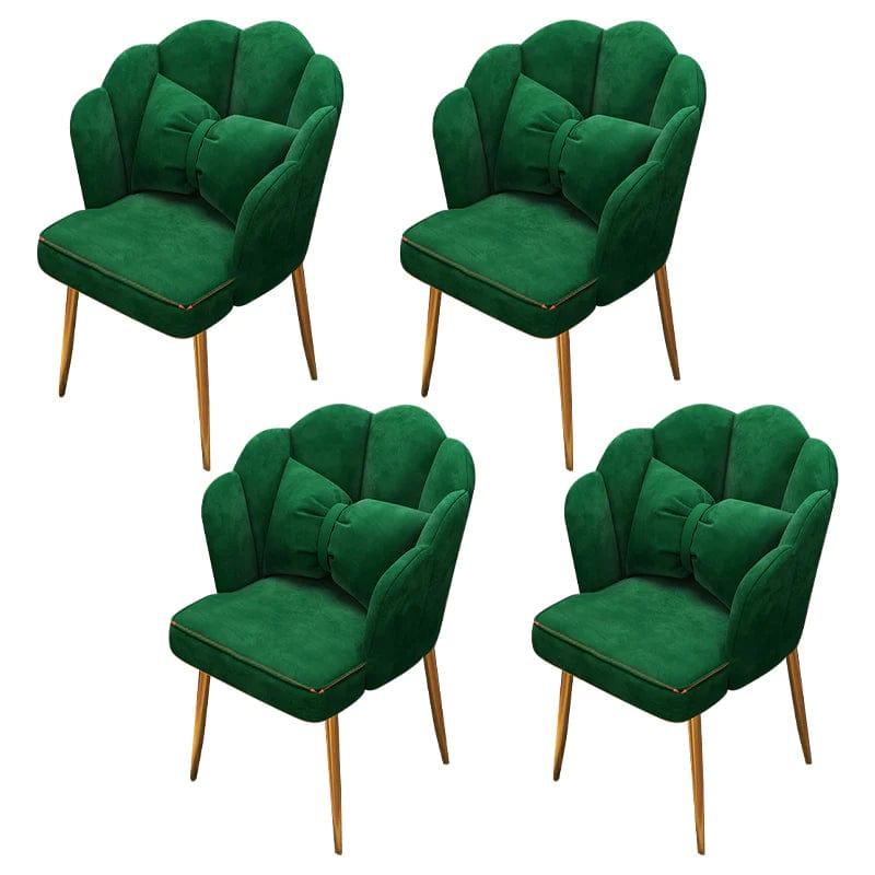 Contemporary Metal Side Chair Home Upholstered Arm Crown Top Back Chair - Ouch Cart 
