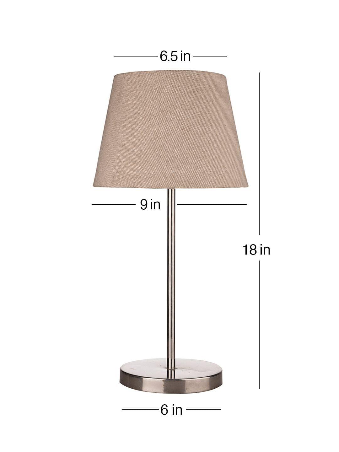 Metal Chrome Finish Lamp with Smare Taper Brown Shade - Ouch Cart 