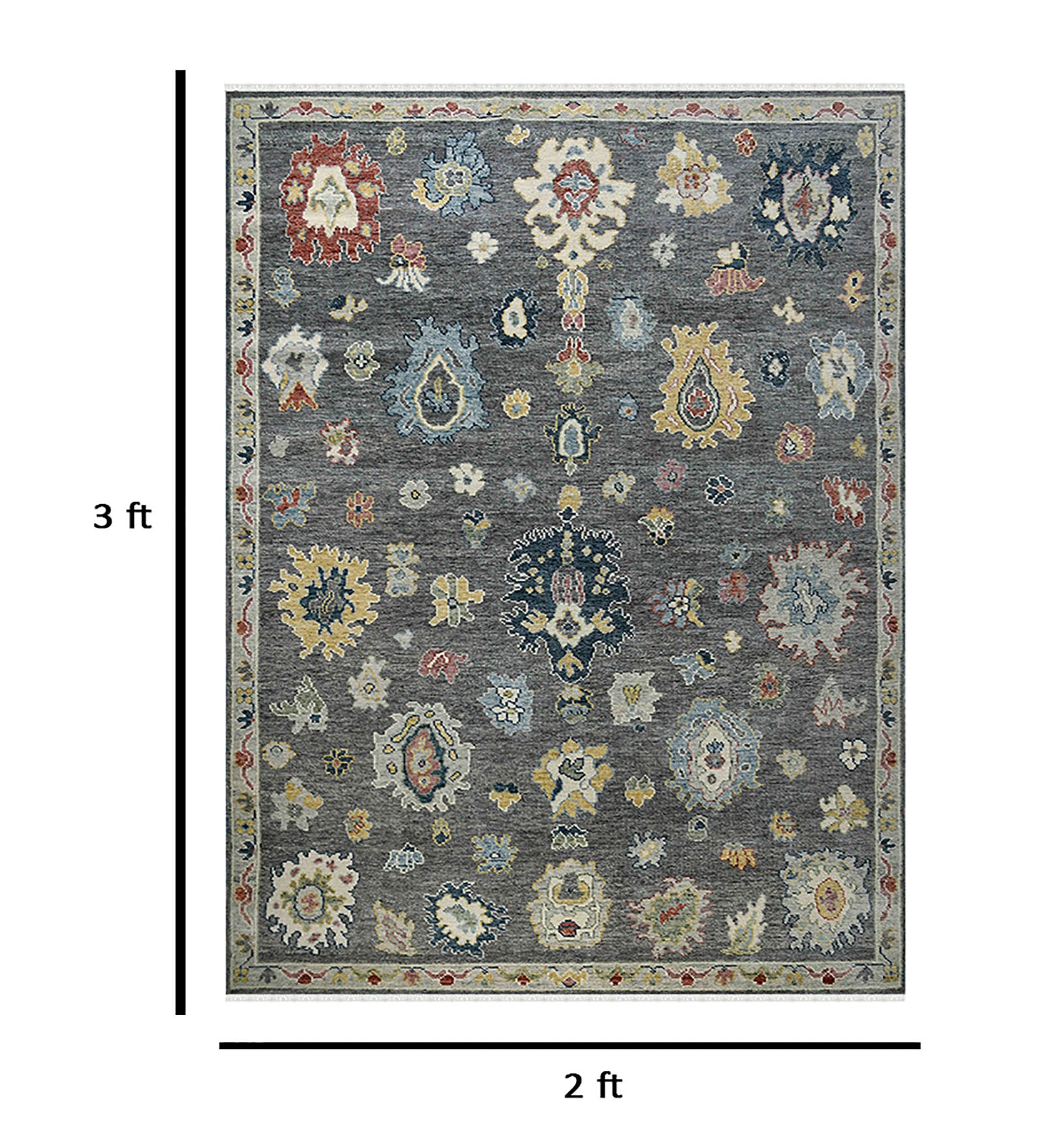 Jaigarh Traditional Pattern Hand Knotted  Rectangle Anti-Skid Designer Carpet, Prayer Rug For Office Cabins, Small Living Spaces - 2'X3'