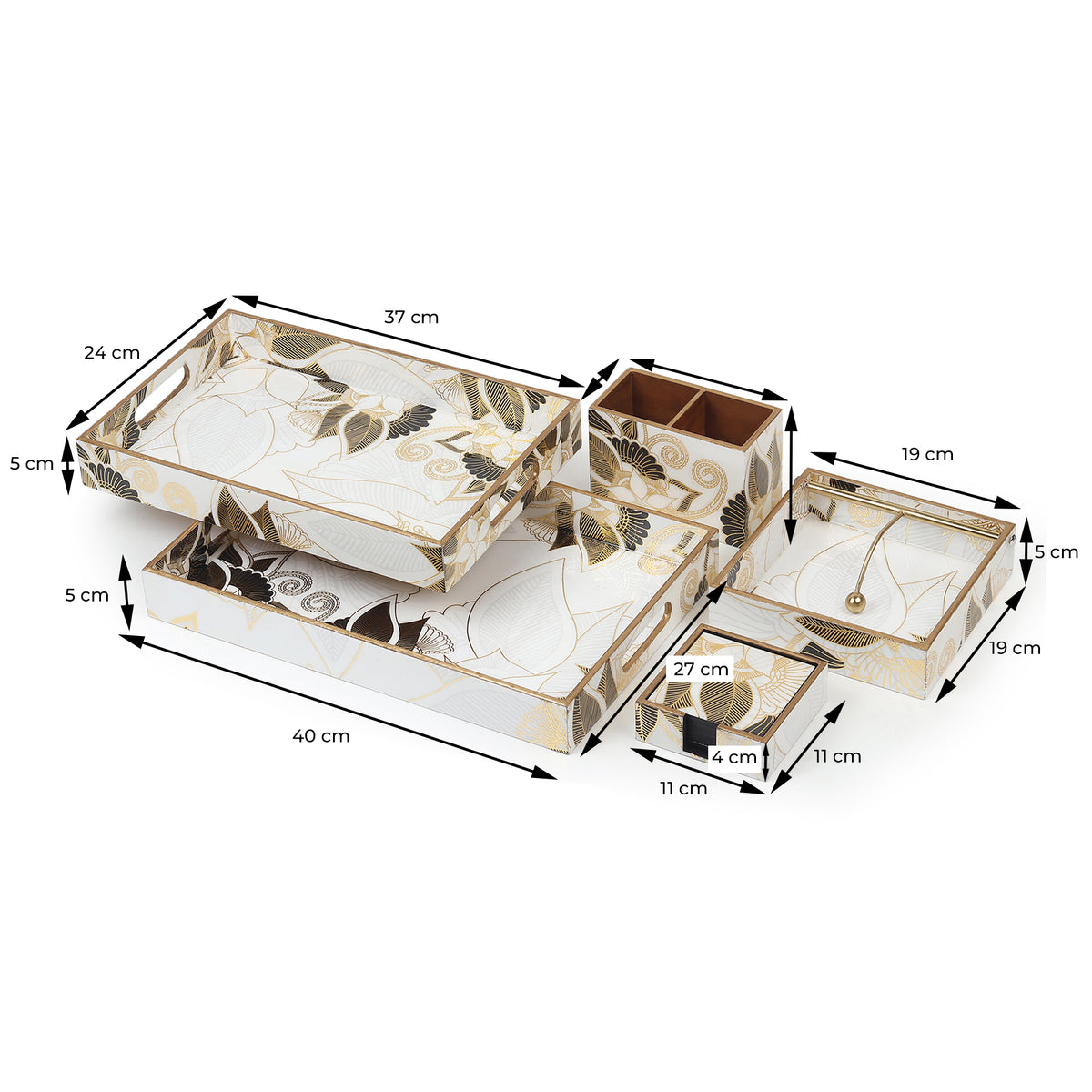 Ivory Noir Bloom Kitchen Set - Ouchcart