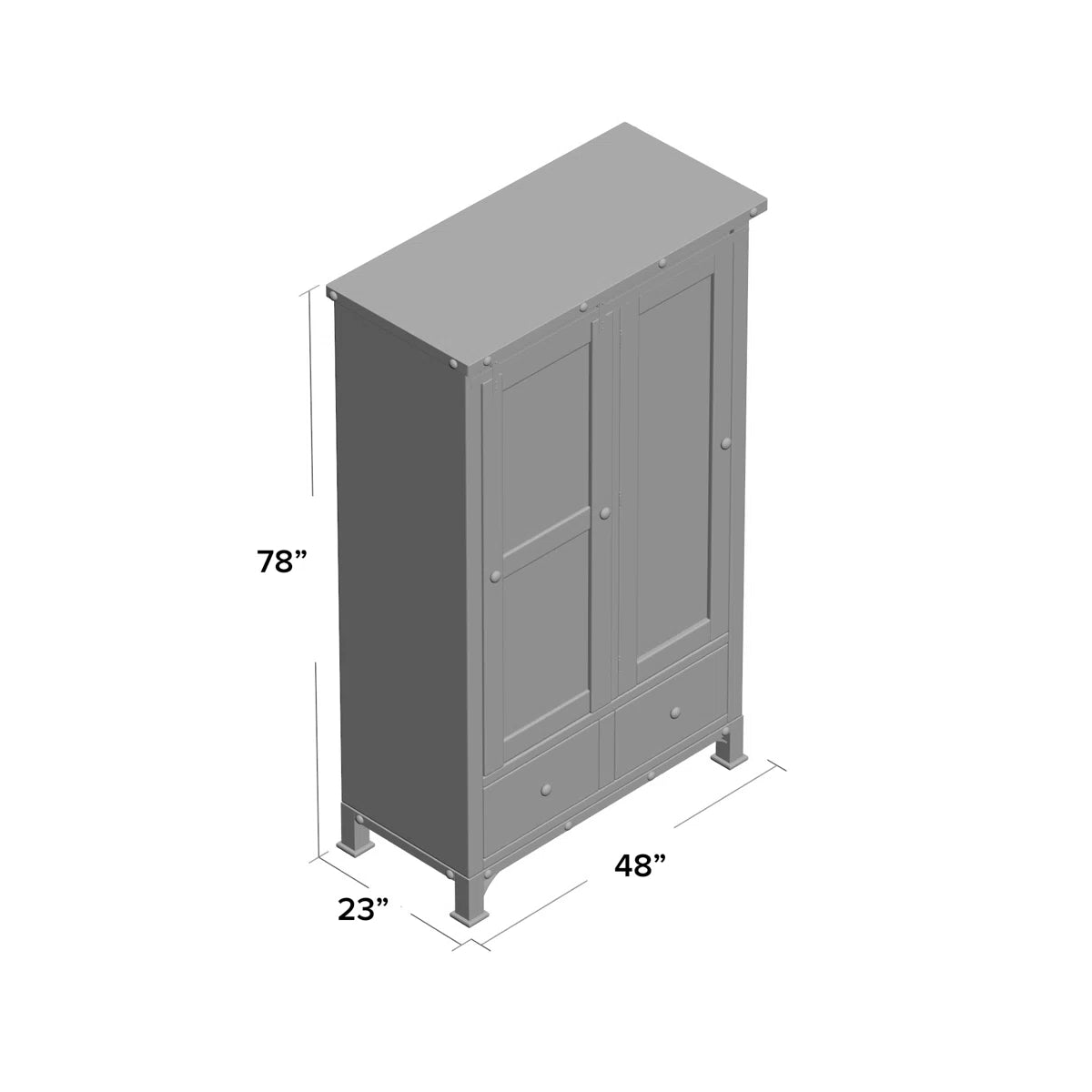 Dodge Solid Wood Armoire