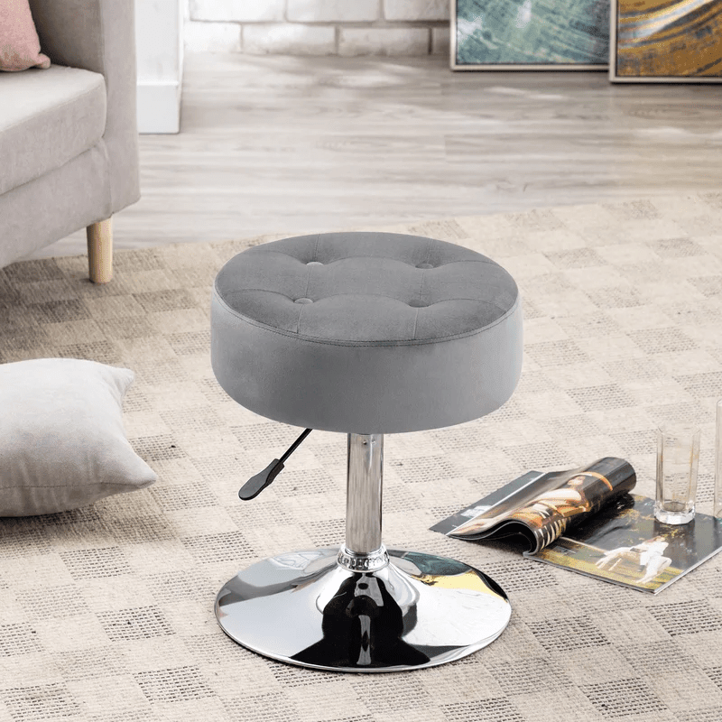 DERIA VANITY STOOL GREY - Ouch Cart 