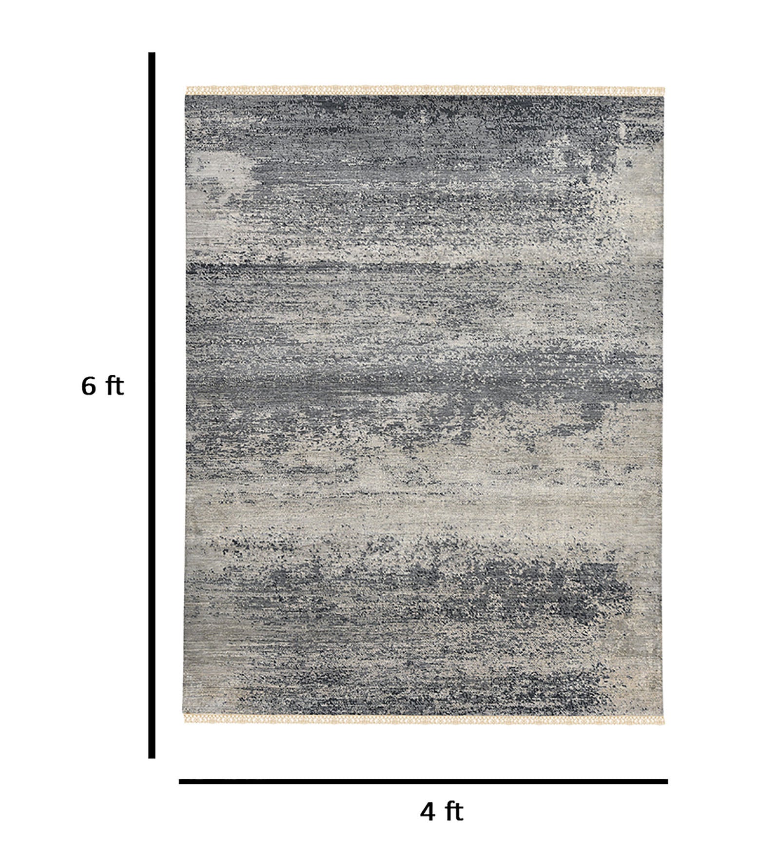 Dazzle Modern Pattern Hand Knotted  Rectangle Anti-Skid Designer Carpet, Prayer Rug For Office Cabins, Small Living Spaces - 4'x6'