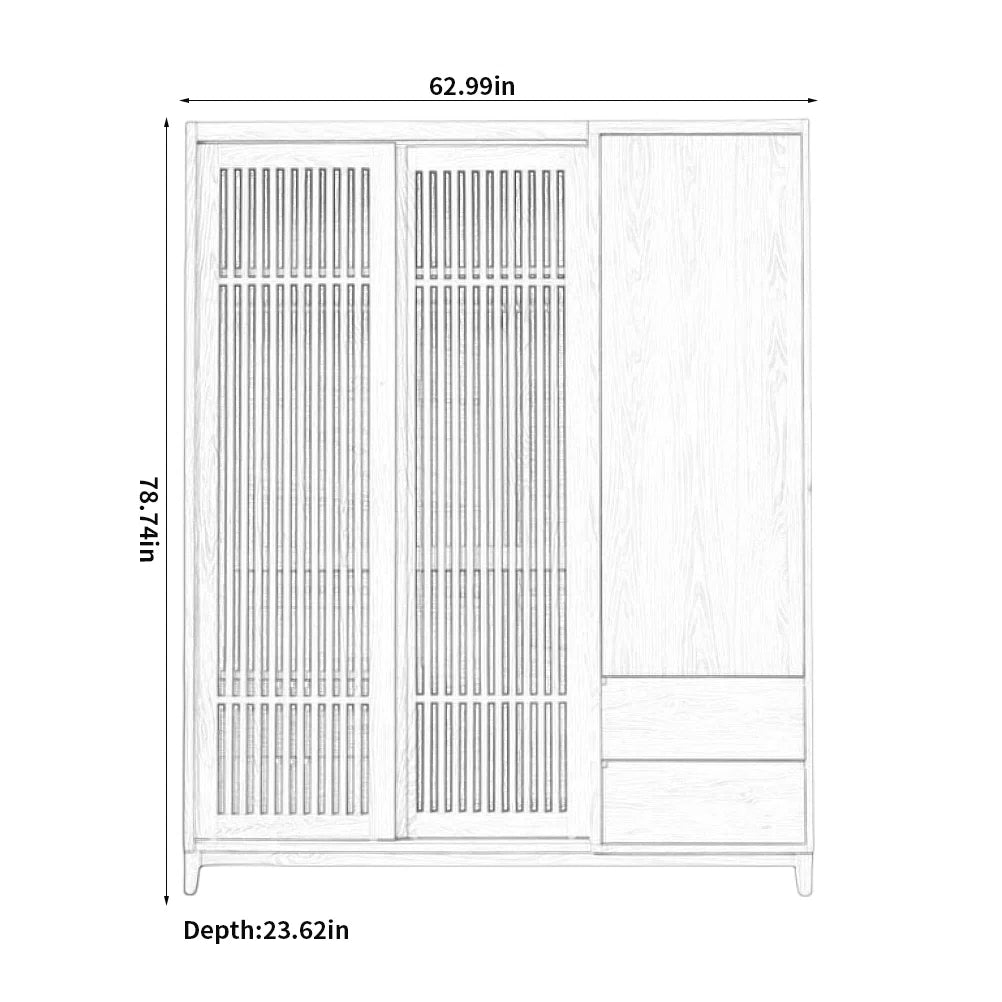 Creative Solid Wood Wardrobe