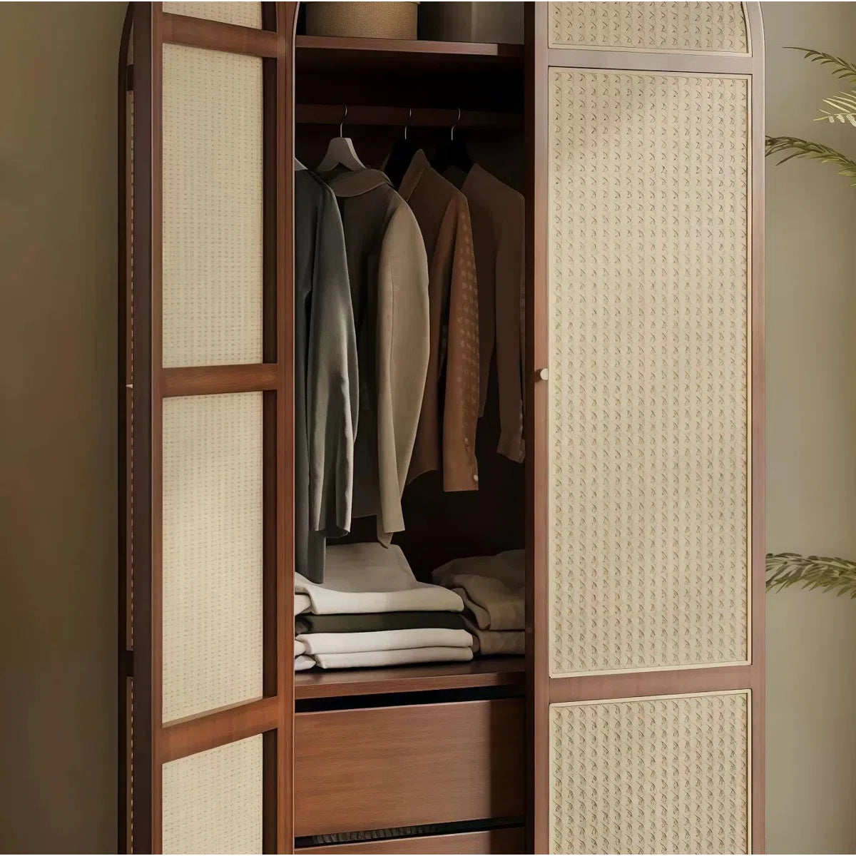 Retro Simple Solid Wood Wardrobe
