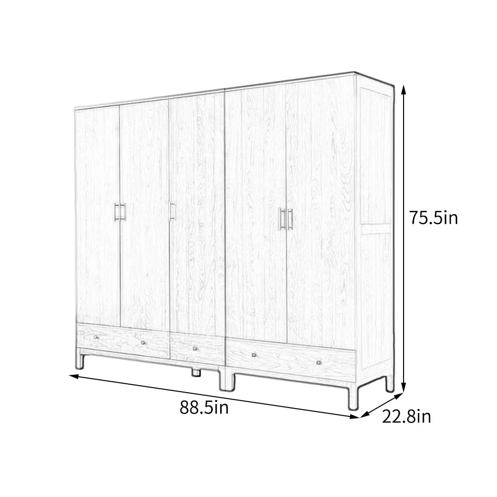 European style light luxury retro wardrobe