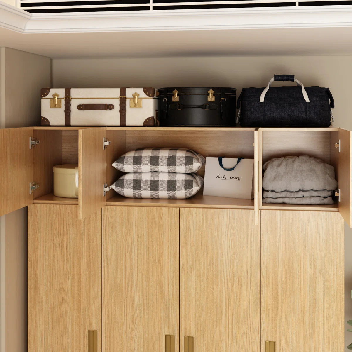 8-Door 2-Drawer Wardrobe With Top Cabinet
