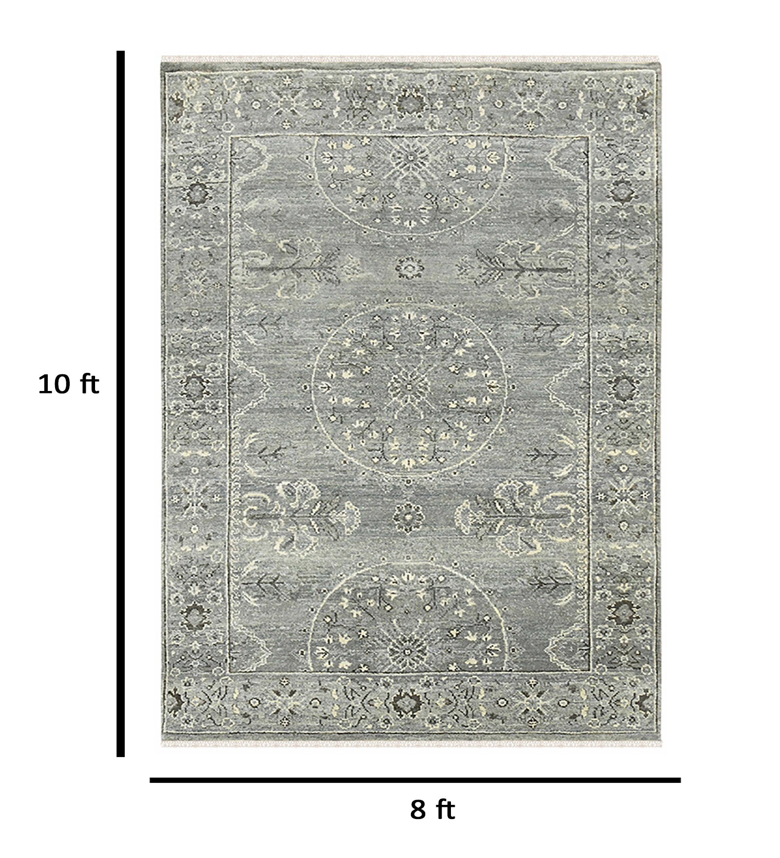 Nuit Arabe Traditional Pattern Hand Knotted  Rectangle Anti-Skid Designer Carpet, Area Rug For Bed Room, Living Room - 8'X10'