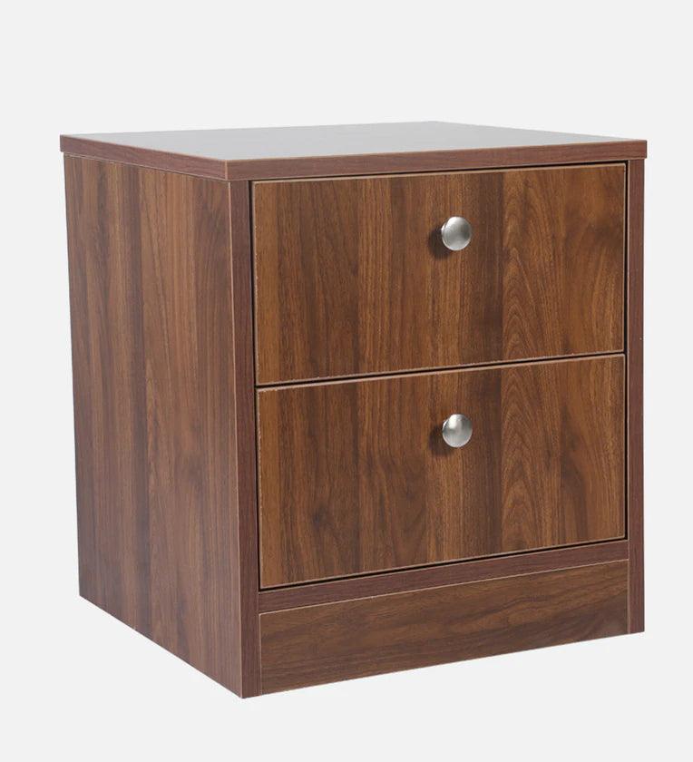 Bedside Table In Columbian Walnut Finish With Drawer - Ouch Cart 