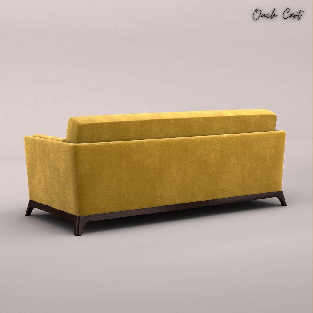 BRUNO 3 SEATER SOFA (VELVET, MUSTARD YELLOW)