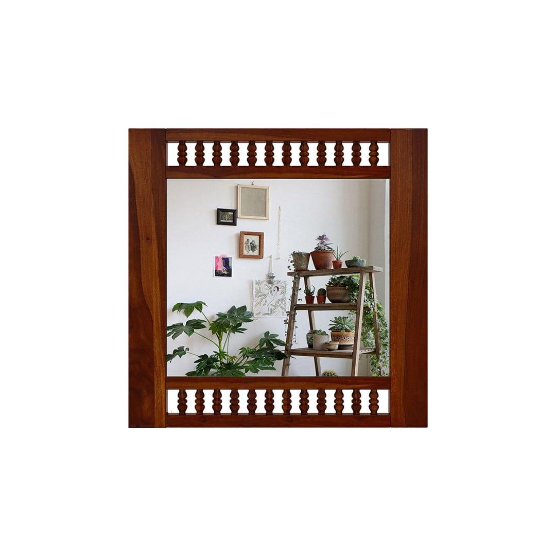 Alanis Mirror With Sheesham Wood Frame (Honey Finish) - Ouch Cart 