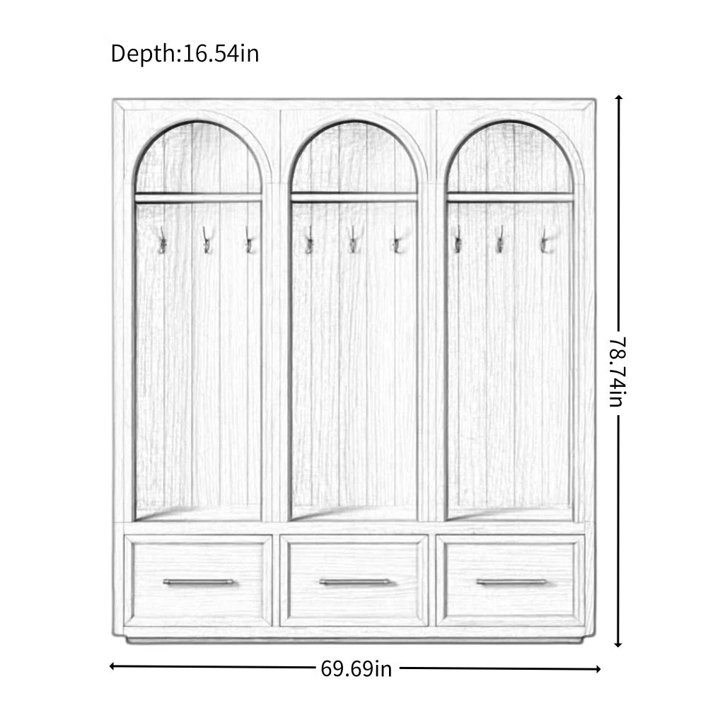 American-style Country Solid Wood Wardrobe