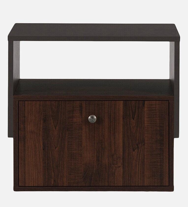 Bedside Table in Dark Walnut Finish with Drawer - Ouch Cart 