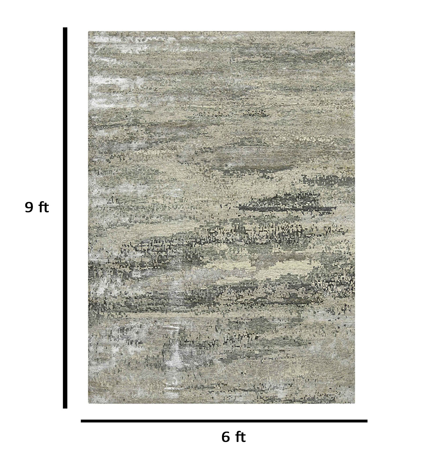 Synergy Modern Pattern Hand Knotted  Rectangle Anti-Skid Designer Carpet, Area Rug For Bed Room, Living Room - 6'x9'