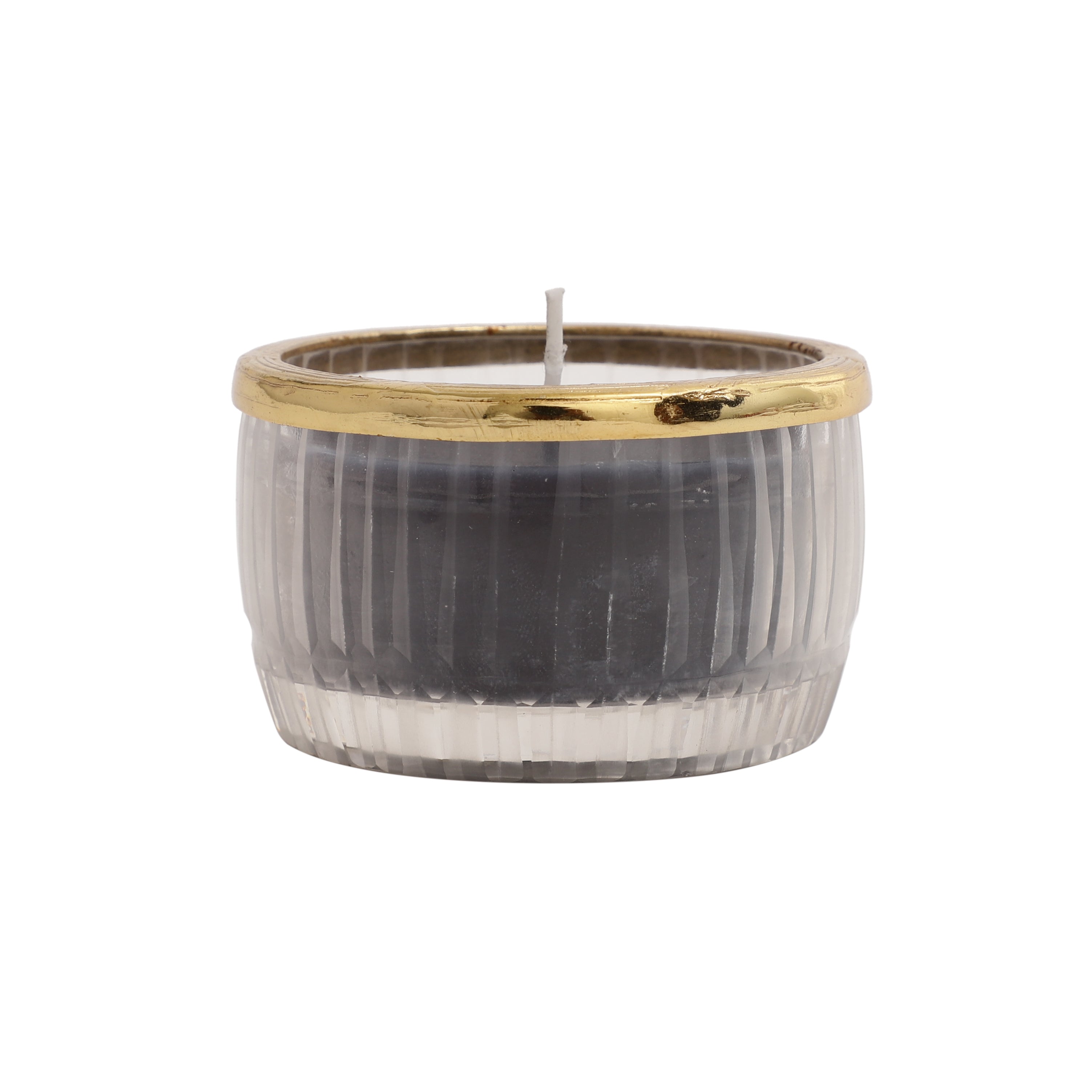 black velvet Scented candle glass jar with Golden Ring