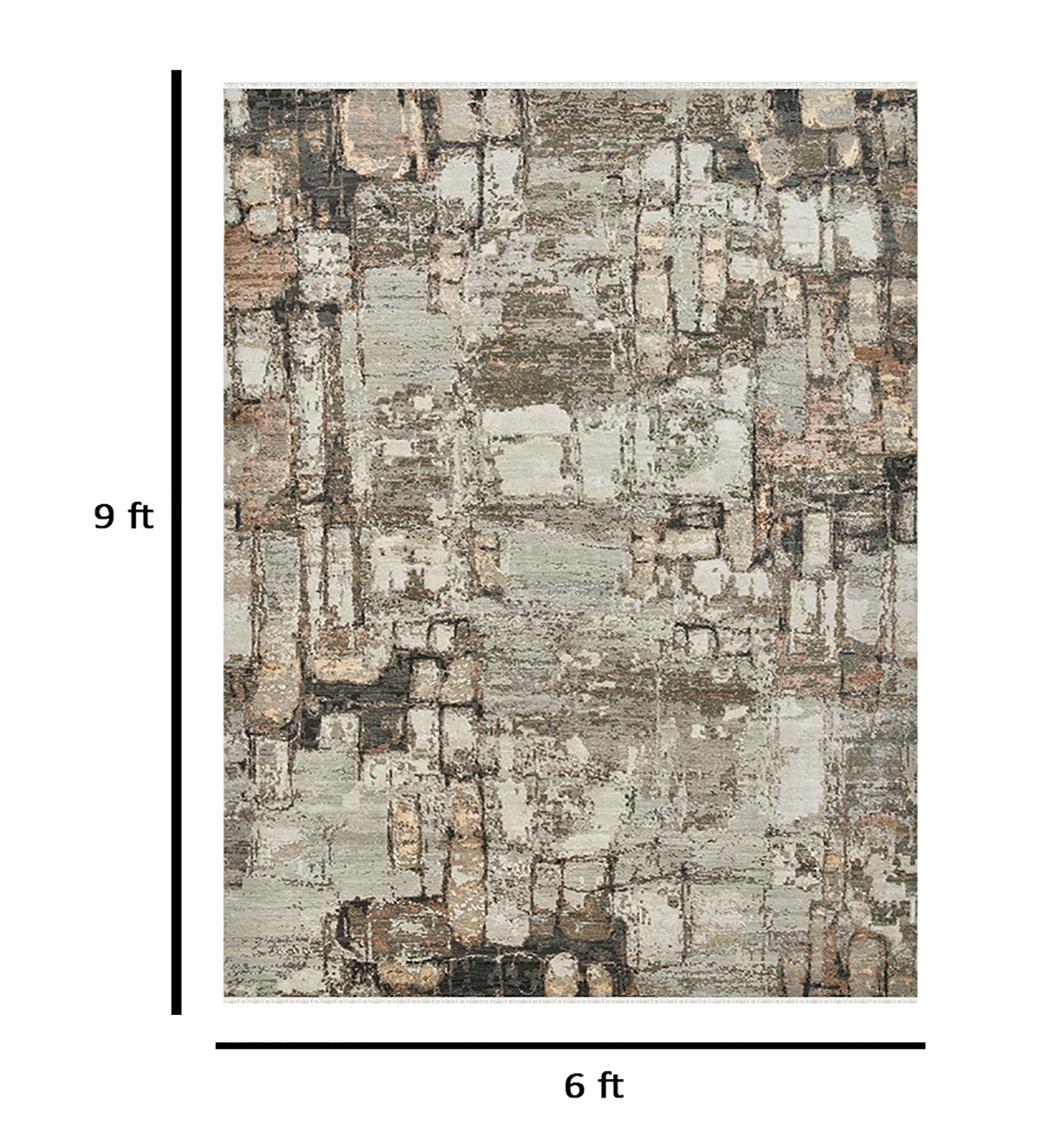 Ensemble Modern Pattern Hand Knotted  Rectangle Anti-Skid Designer Carpet, Area Rug For Bed Room, Living Room - 6'x9'