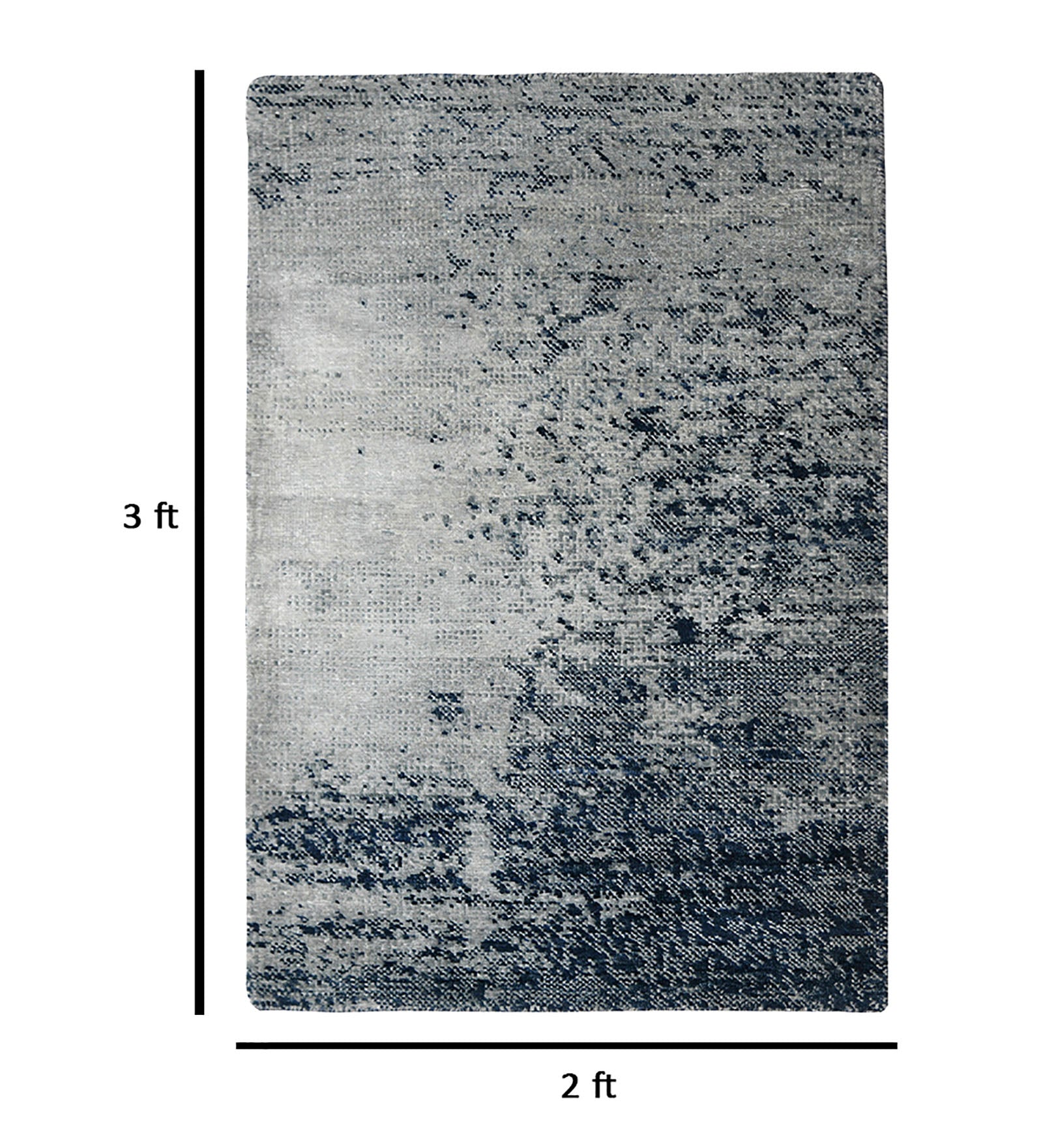 Dazzle Modern Pattern Hand Knotted  Rectangle Anti-Skid Designer Carpet, Prayer Rug For Office Cabins, Small Living Spaces - 2'X3'