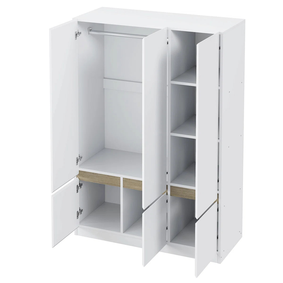 6-Doors Wooden Wardrobe Storage For Bedroom