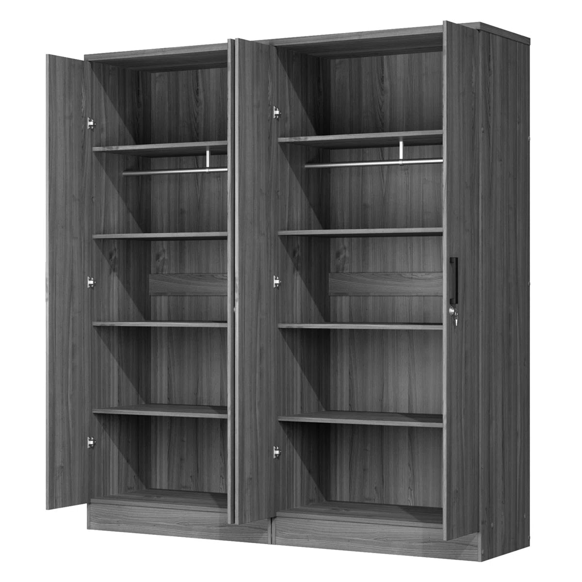 Double Wardrobe With 4 Slim Door!