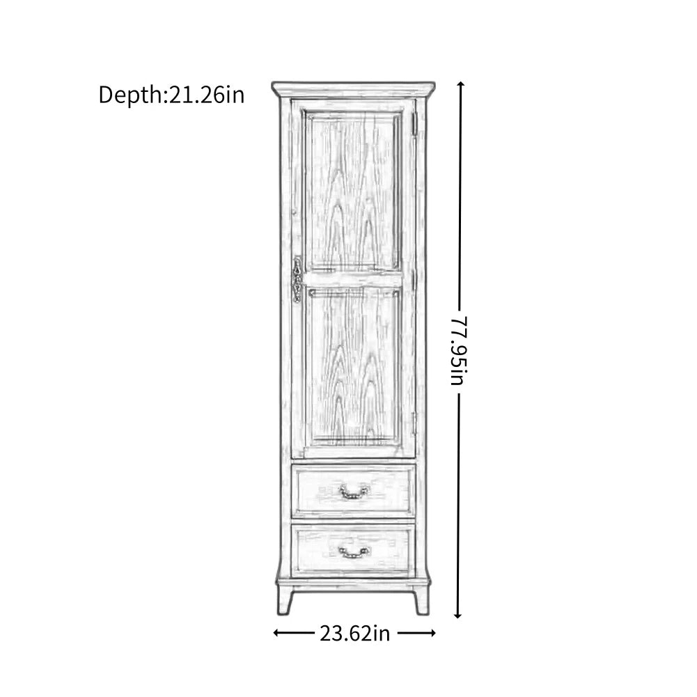 American-style Minimalist Solid Wood Wardrobe