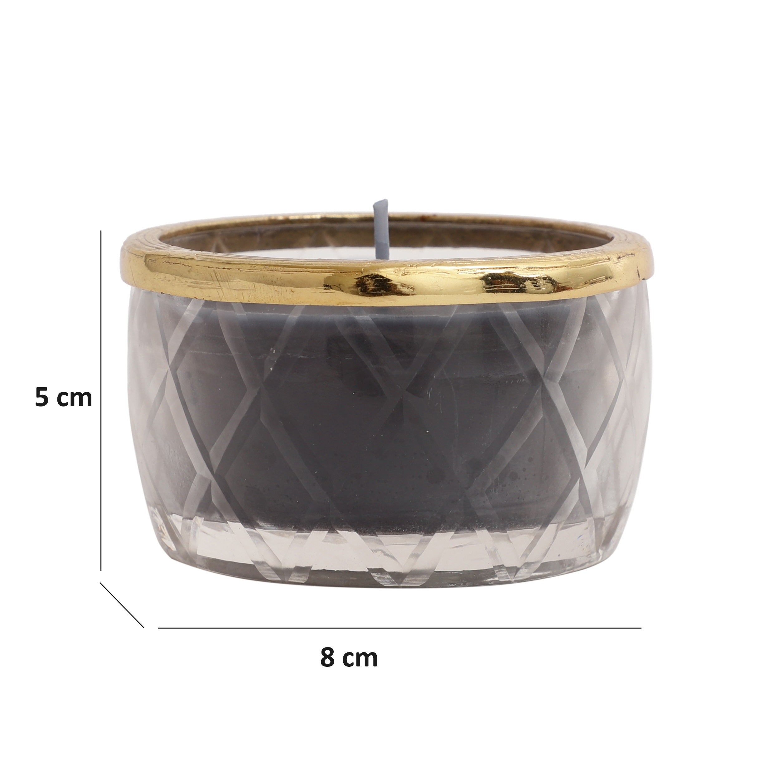 black velvet Scented candle jar with Golden Ring