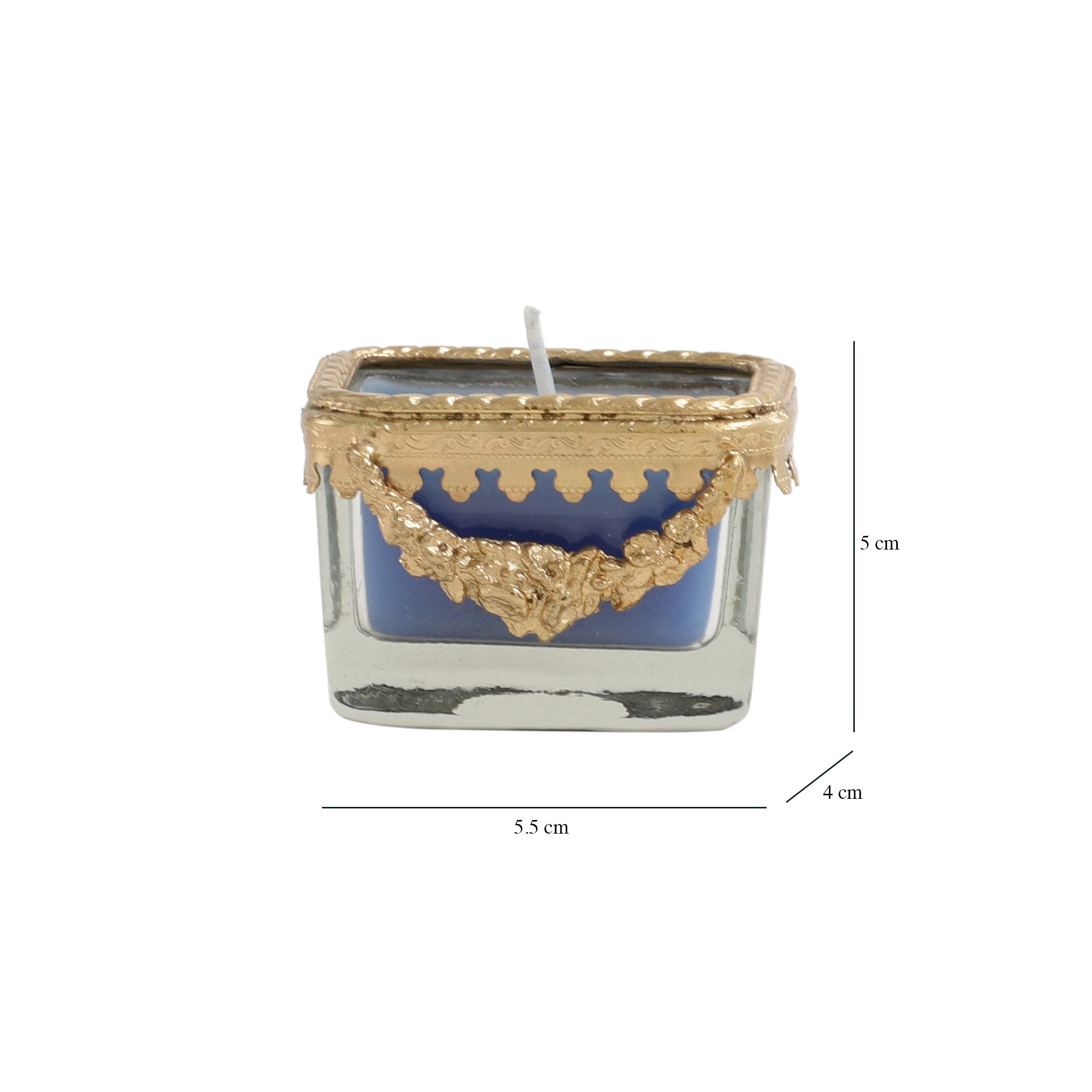 ocean breeze blue Scented candle glass jar with Golden ring | candle jar 