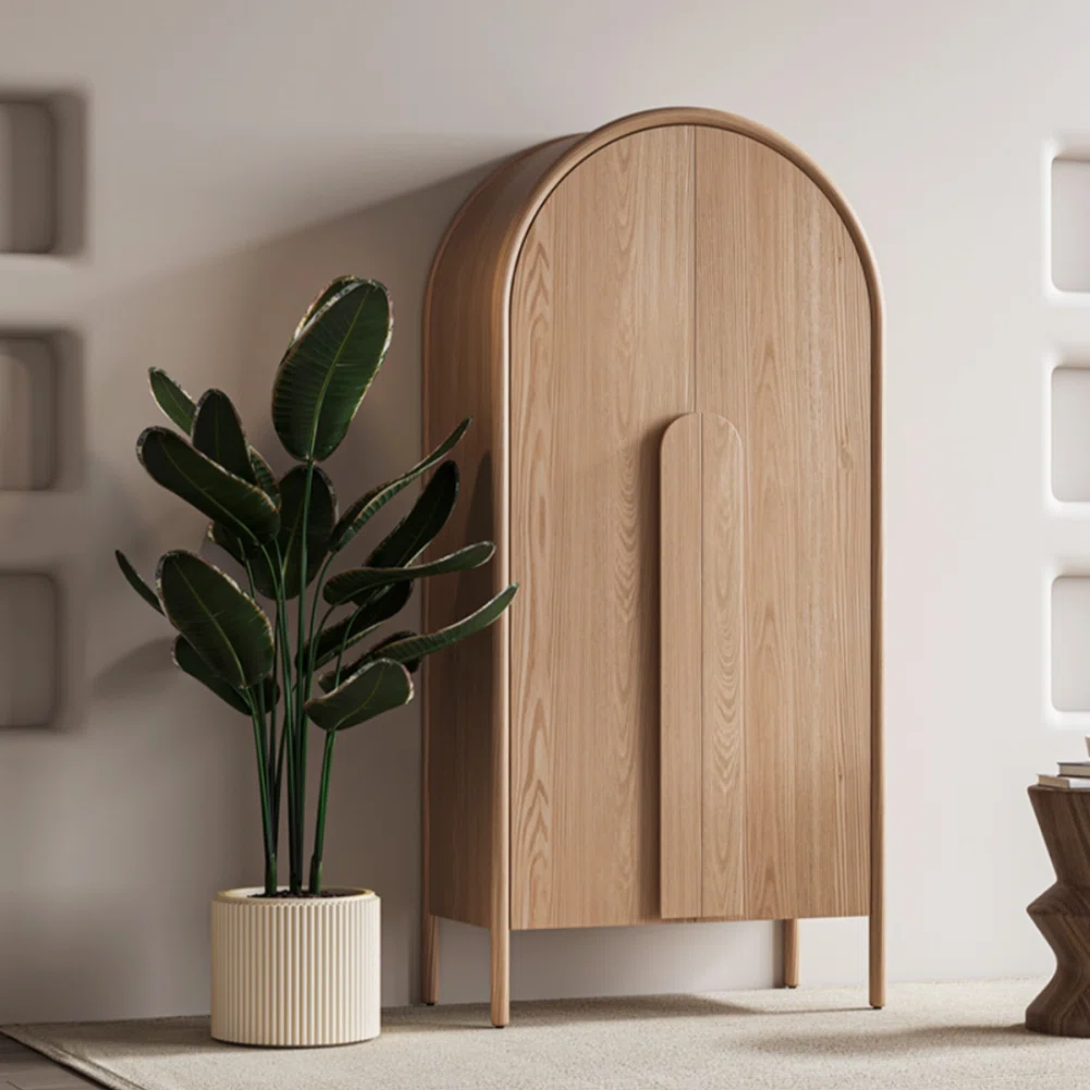 Modern and Simple Solid Wood Storage Wardrobe