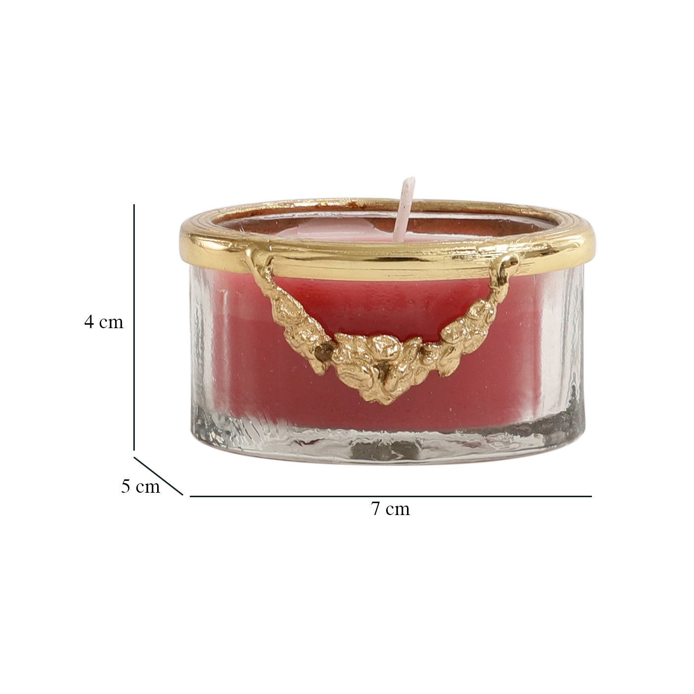 cherry blossom red scented candle jar with Golden ring