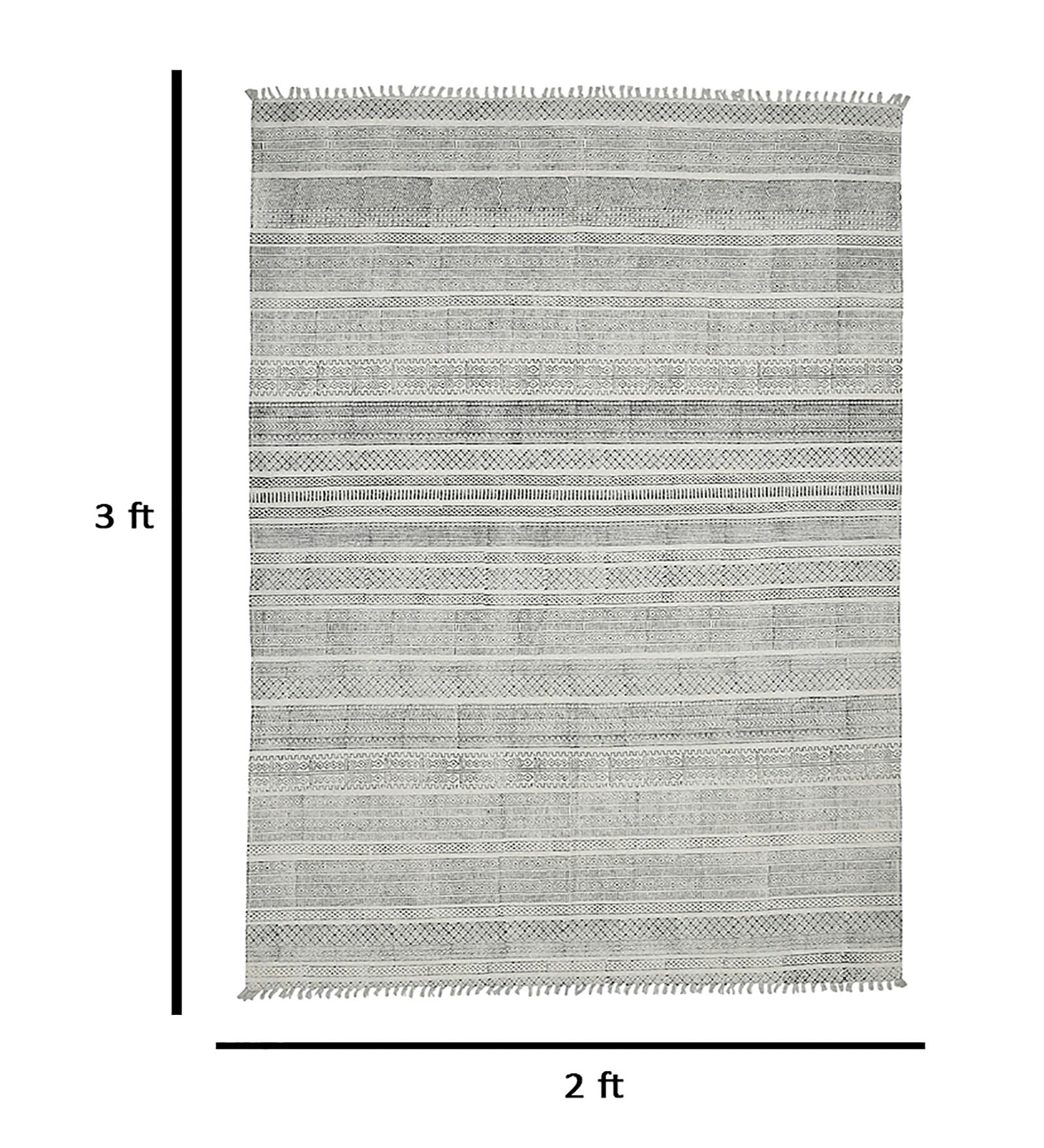 Dune Modern Pattern Hand Woven  Rectangle Anti-Skid Designer Carpet, Prayer Rug For Office Cabins, Small Living Spaces - 2'x3'