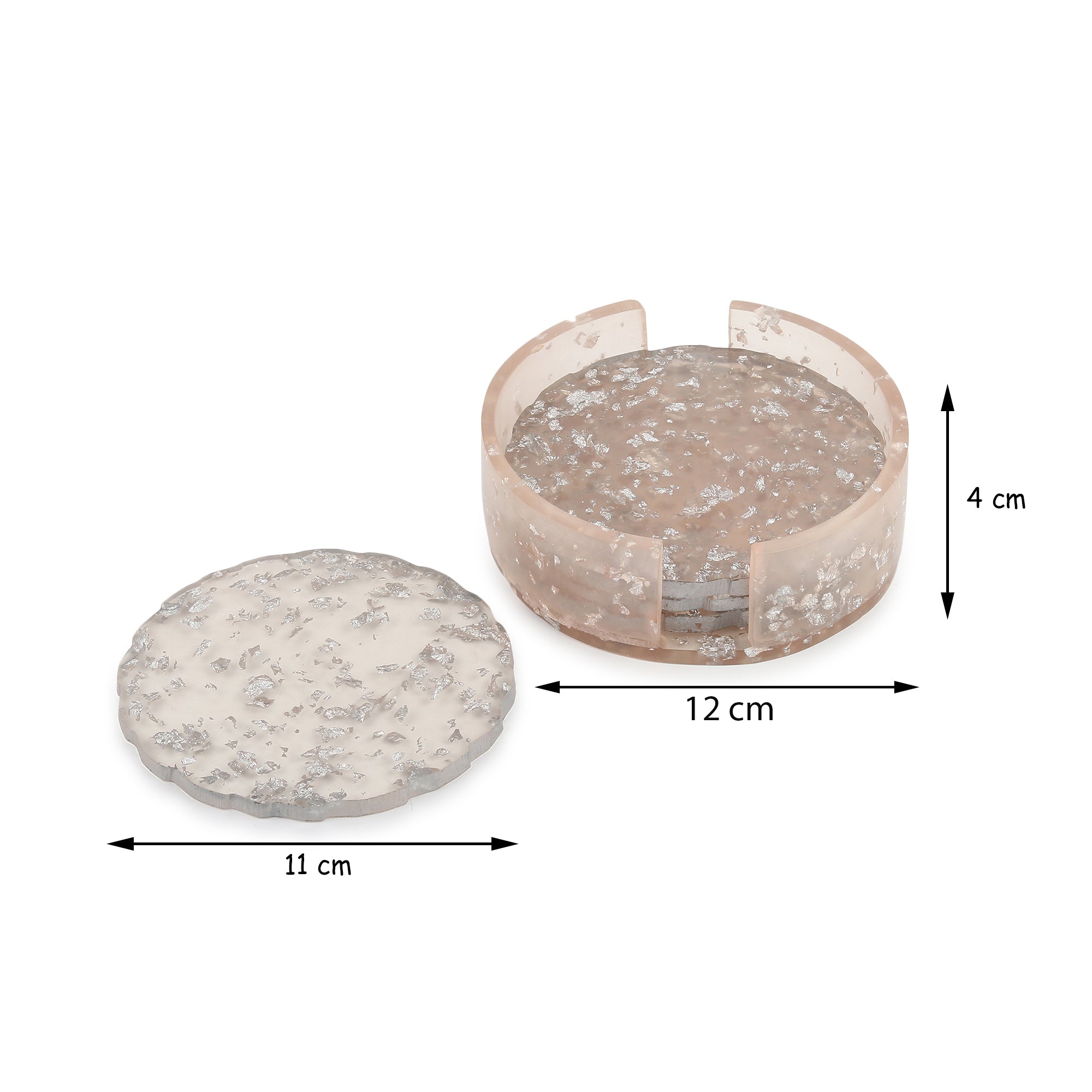 Silver Petal Coaster Set