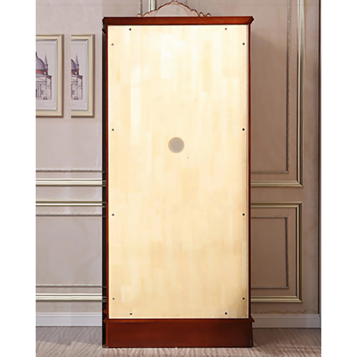 European-Style Oak Carved Wardrobe